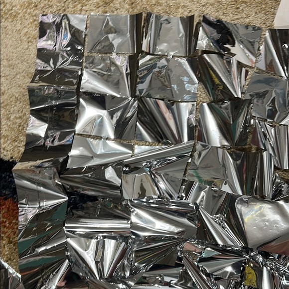 Reflective Silver Foil Sheet Backdrop - Think Disco Backdrop - Picture 1 of 7